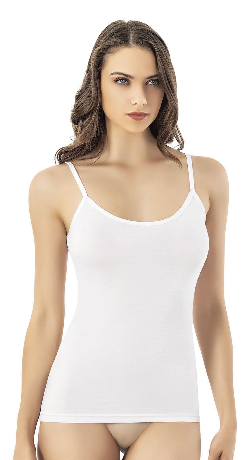 Bambu İp Askılı Kadın Atlet Kota 6611 - Beyaz