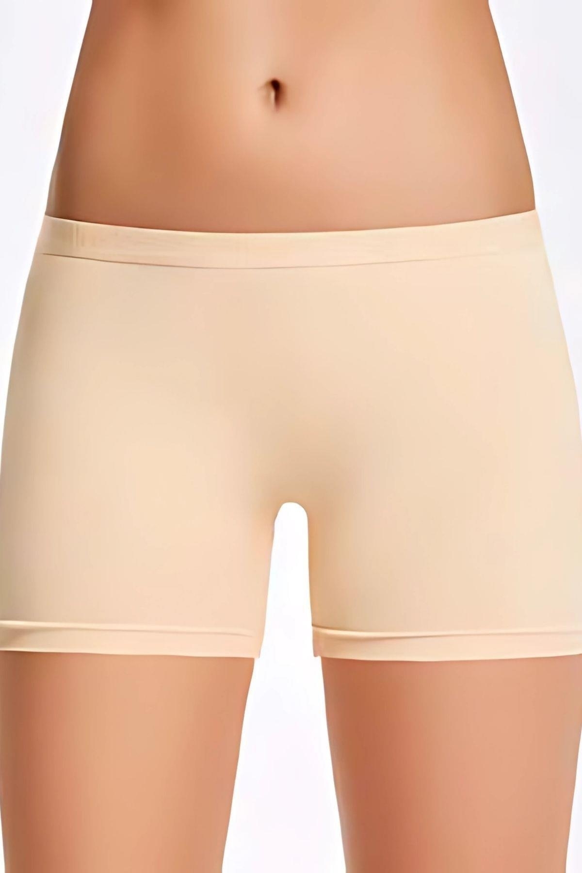 Yüksek Bel Boxer Şort Lycra Modal İlke 2255 - Ten