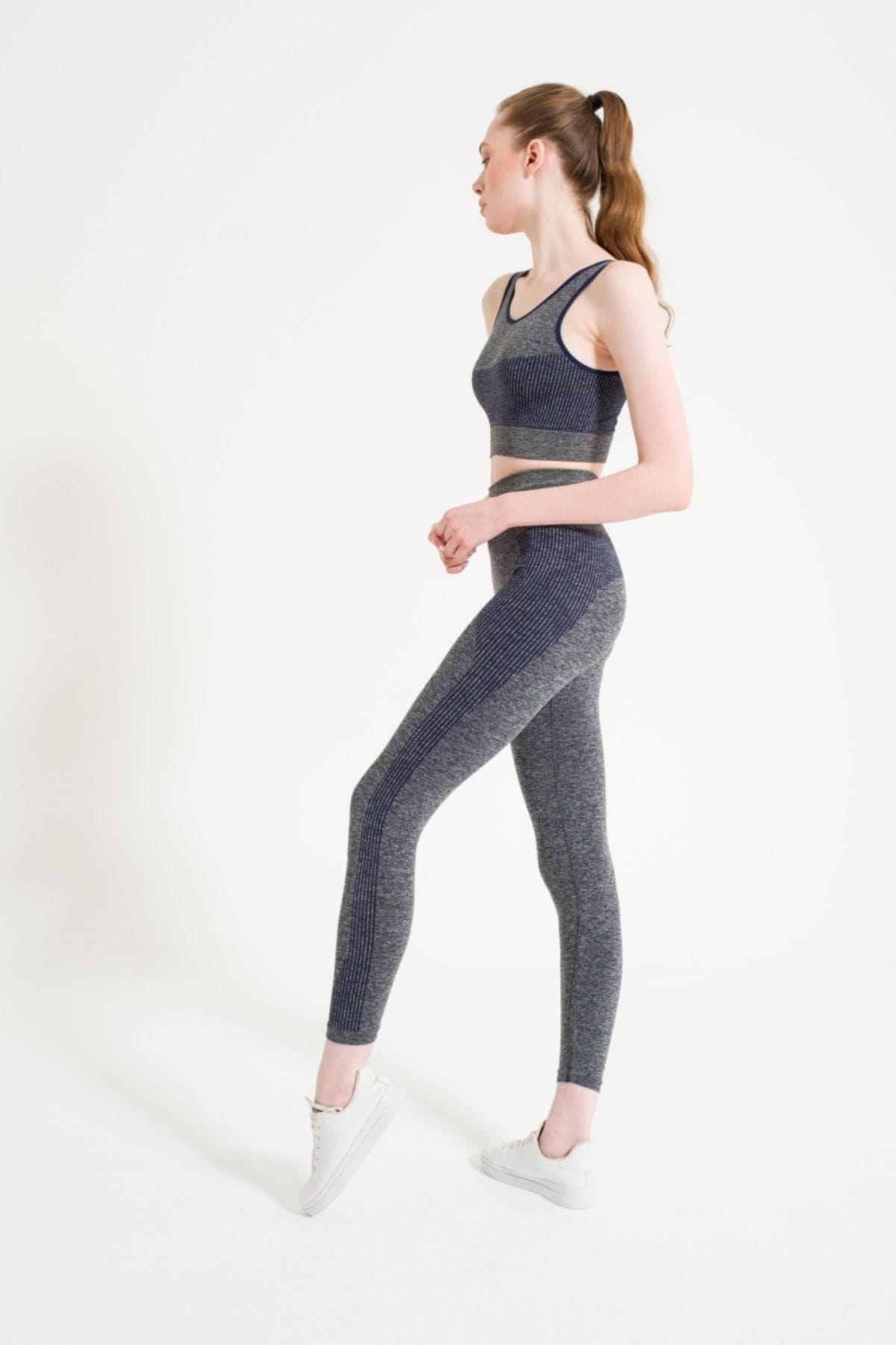 Toparlayıcı Dikişsiz Yüksek Bel Spor Tayt FormActive 1700 - Lacivert