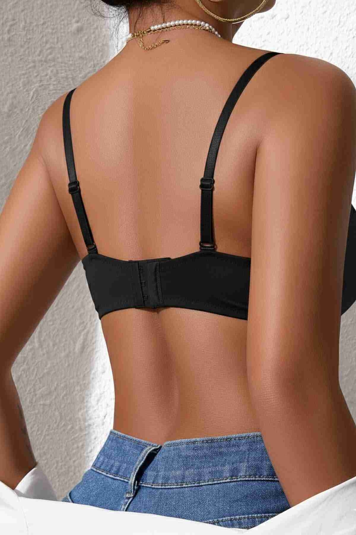 Merry See Merry See Dikişsiz Balensiz Hafif Destekli Parlak Lazer Kesim İzbırakmaz Görünmez Sütyen Siyah - MSB7758-Siyah - Görsel 3