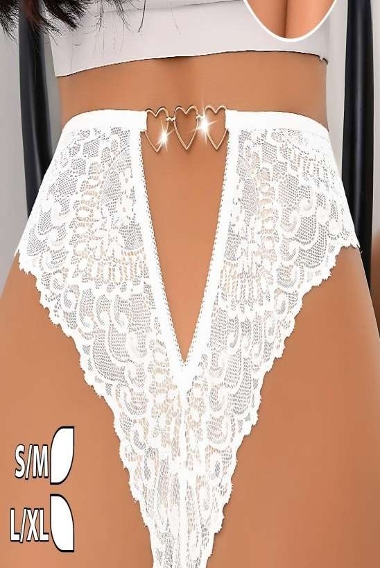 Dantel Detaylı Tek Parça Fantezi Body Real Passione 322 - Beyaz