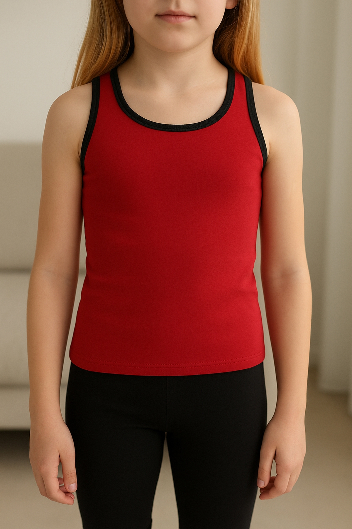 Kalın Askılı Kız Çocuk Atleti Miorre 001-000294 - Kırmızı