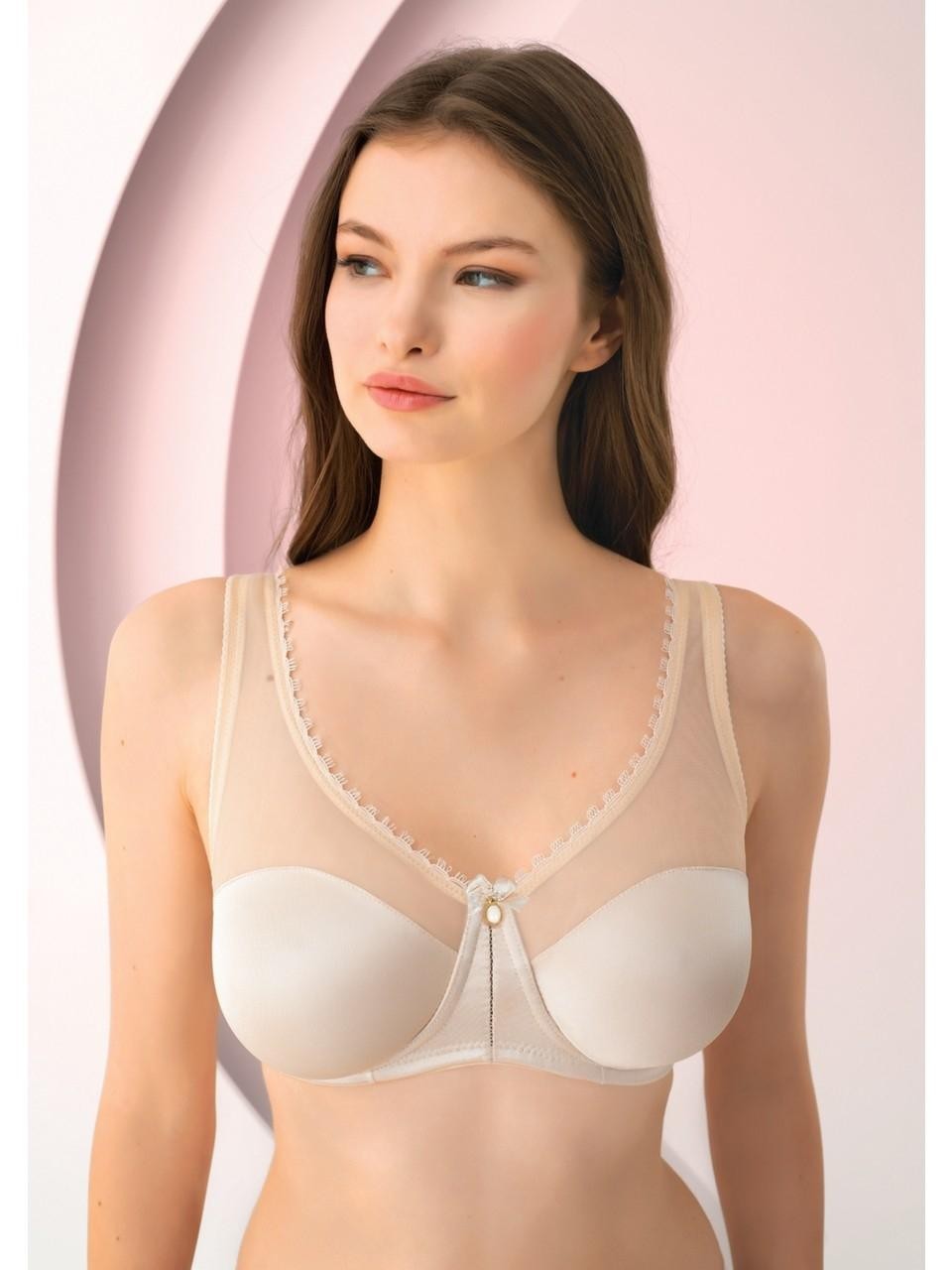 Dantel Detaylı Transparan Kadın Toparlayıcı Sütyen NBB 30021 - Ten