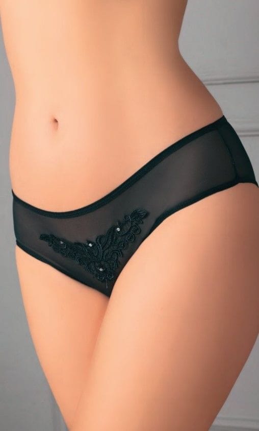 Transparan Fantazi Siyah Slip Külot NightLight 9182-2 - Siyah