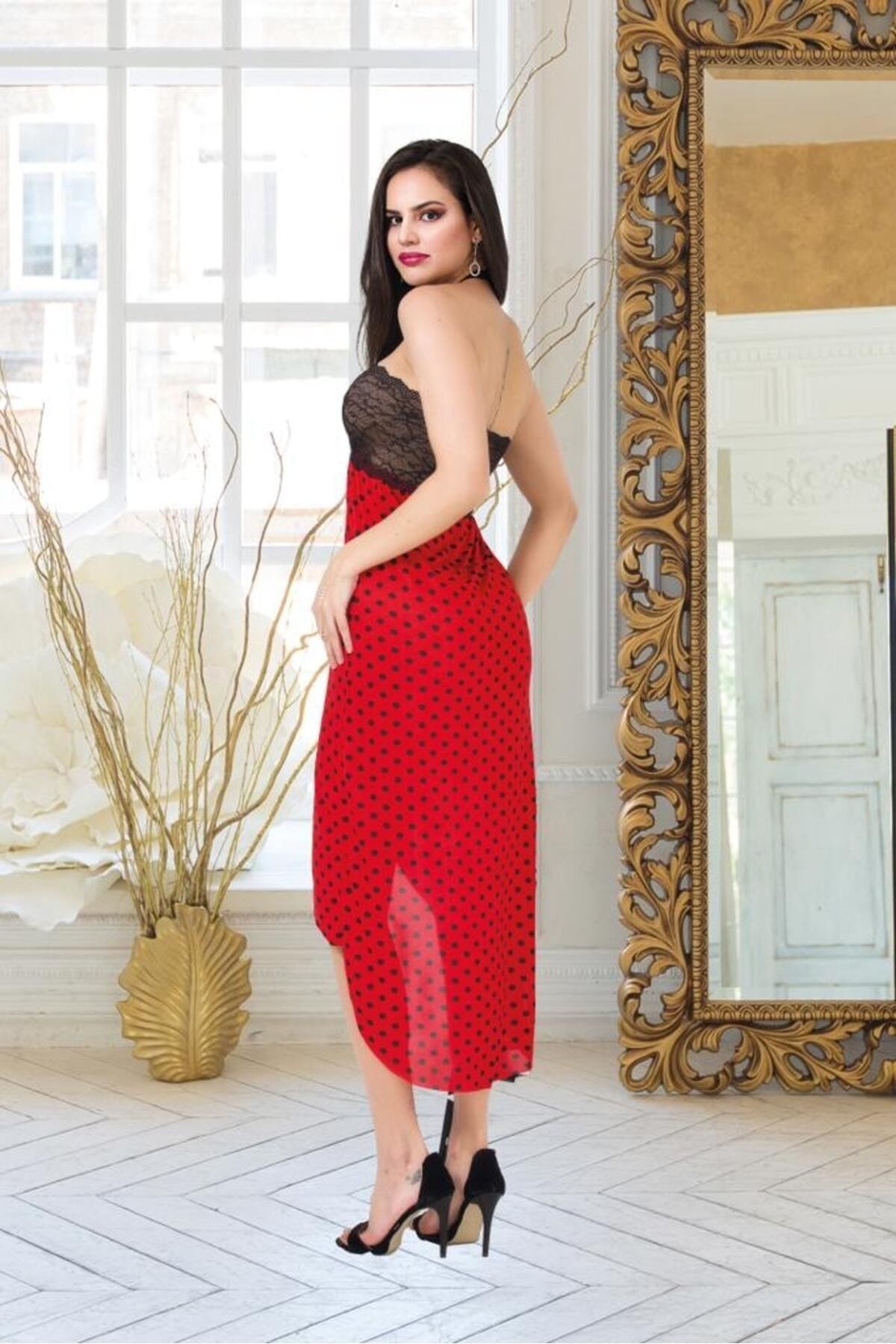 İzabel Dantel Detaylı Önü Açık Uzun Gecelik İzabel 2009 - Görsel 2