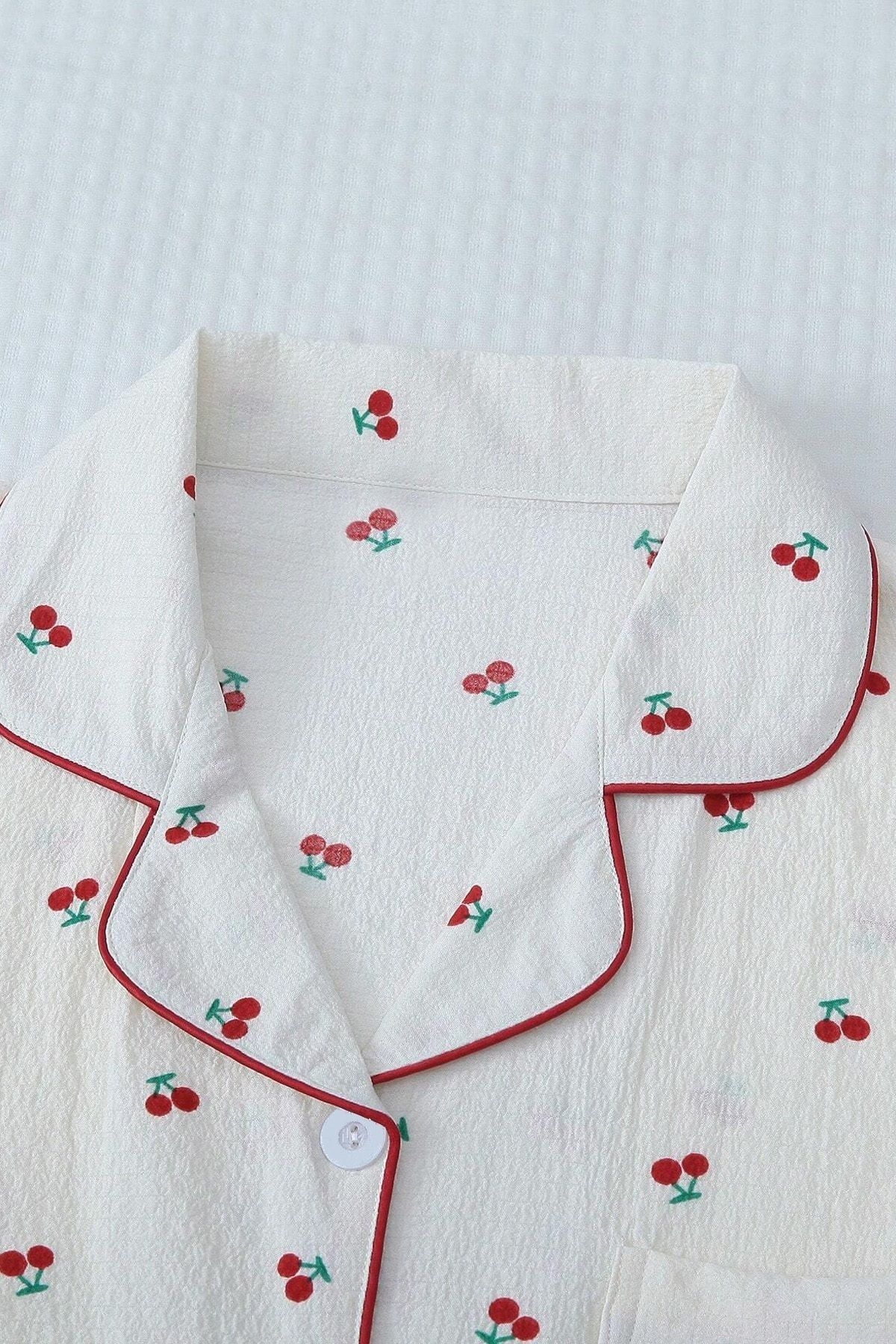 Merry See Özel Örme Kumaş Baskılı Kısa Kollu Şortlu Pijama Takımı Merry See MS 4088 Çok Renkli - Görsel 3
