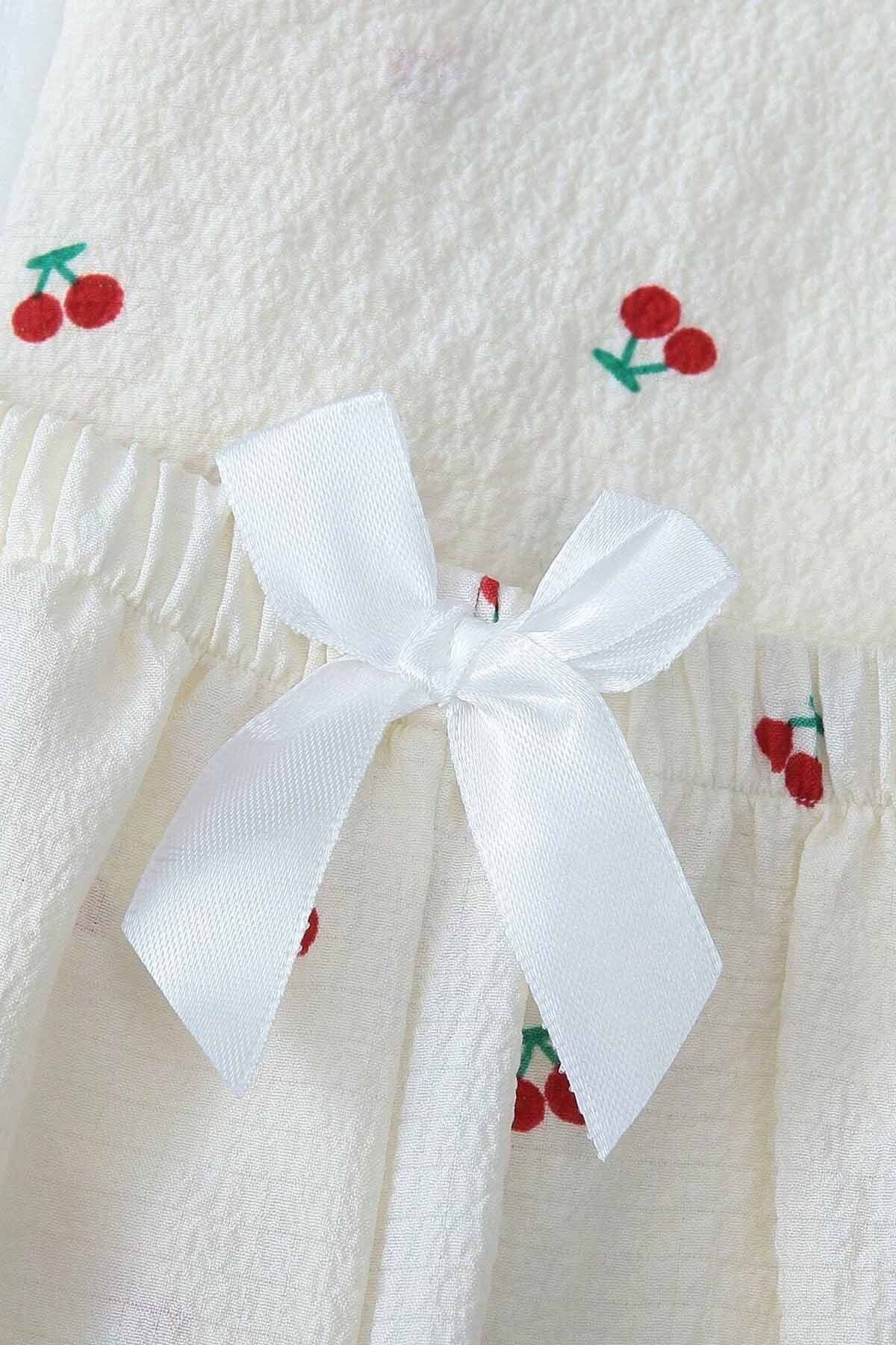Merry See Özel Örme Kumaş Baskılı Kısa Kollu Şortlu Pijama Takımı Merry See MS 4088 Çok Renkli - Görsel 4