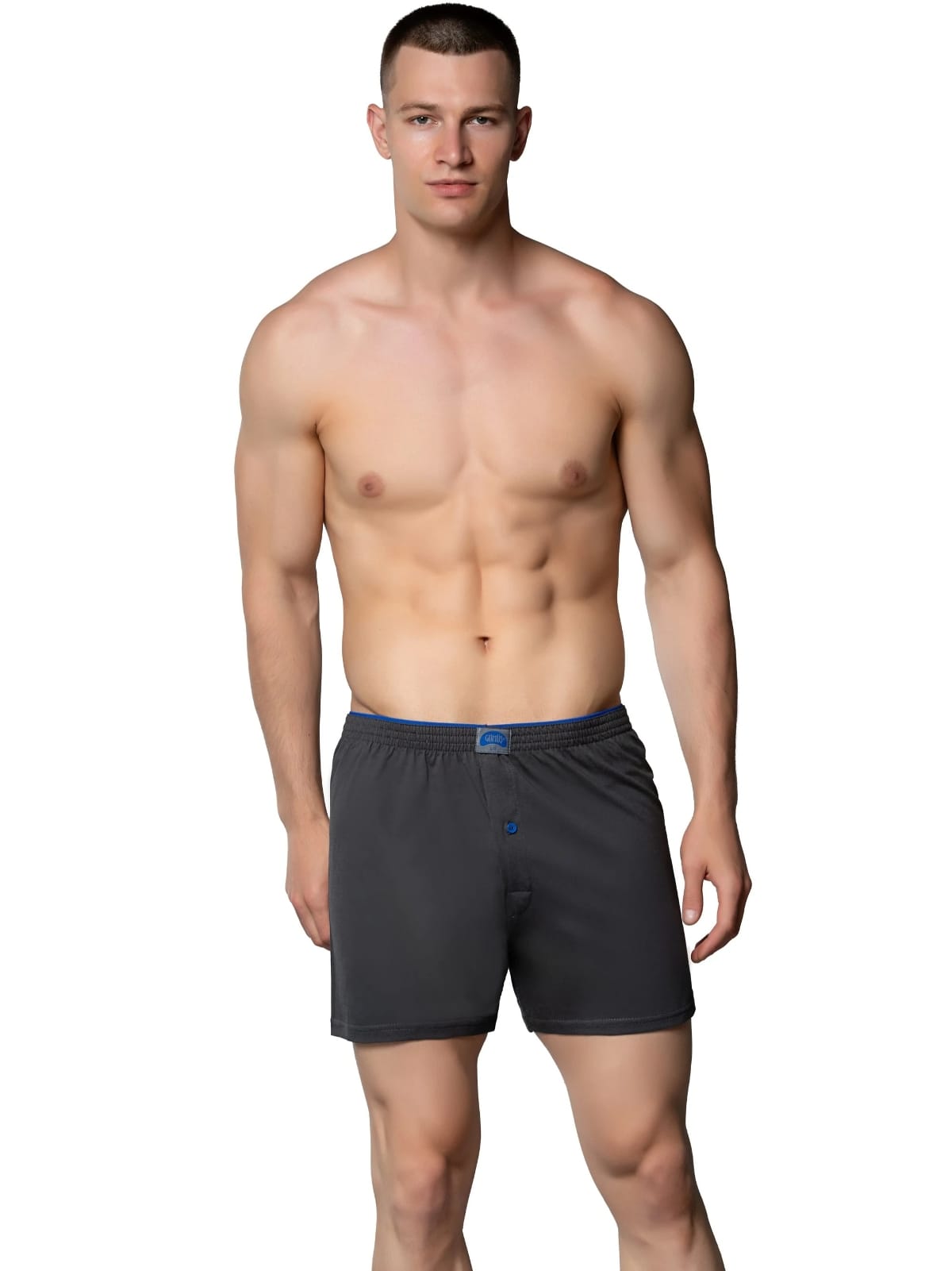 Pamuklu Antrasit Havlu Bel Erkek Boxer Gümüş 4020 - Antrasit