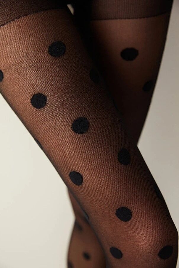 Puantiyeli 15 Denye Bayan Külotlu Çorap Penti 110 - Siyah