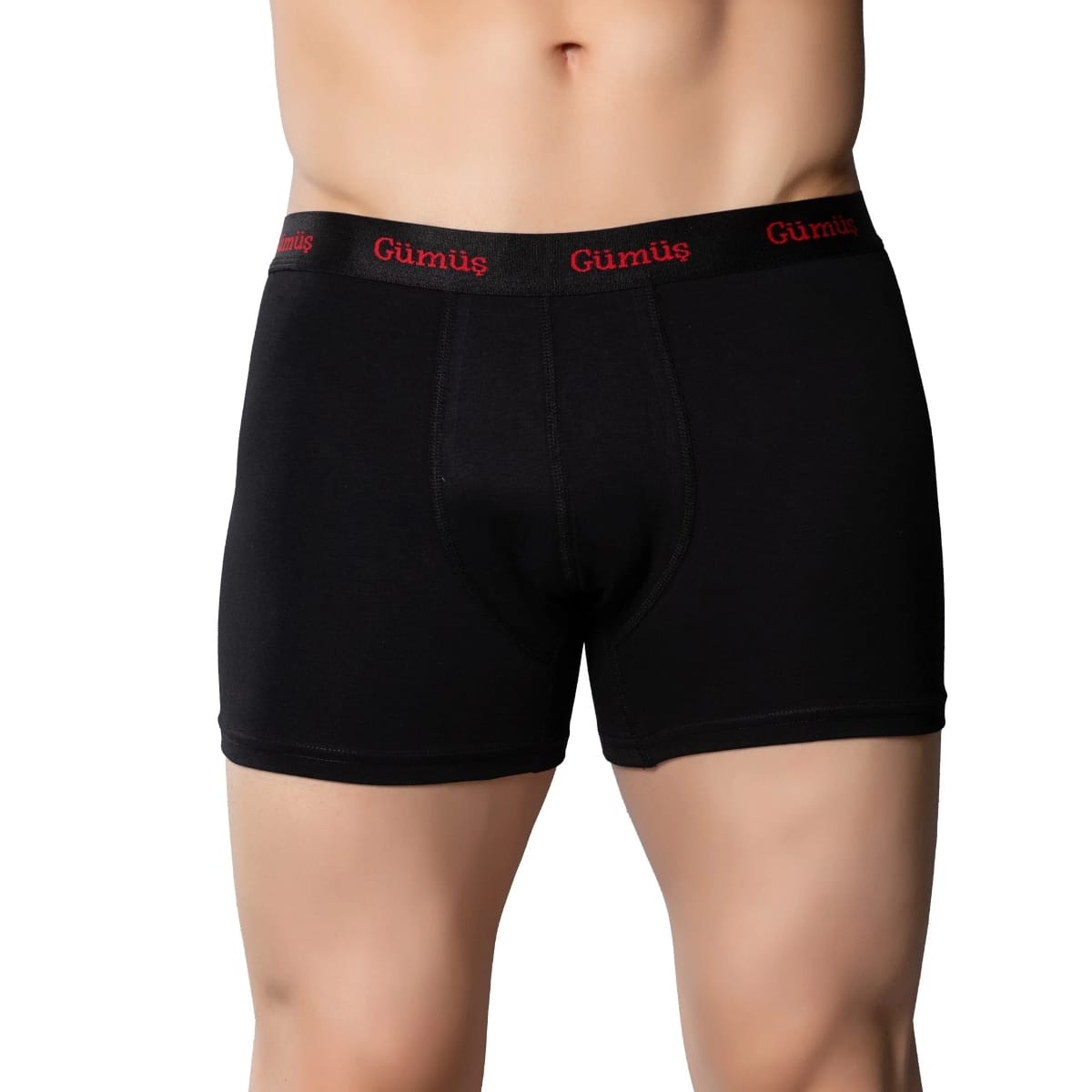 Penye Siyah Likralı Erkek Boxer Gümüş 3074 - Siyah