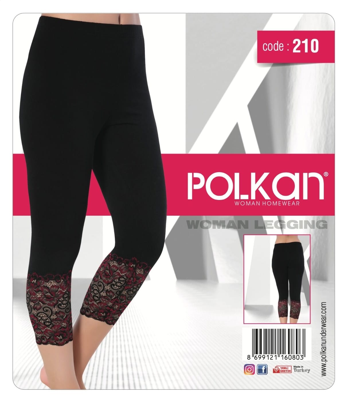 Yüksek Bel Dikişsiz Kadın Tayt Polkan 210 - Siyah