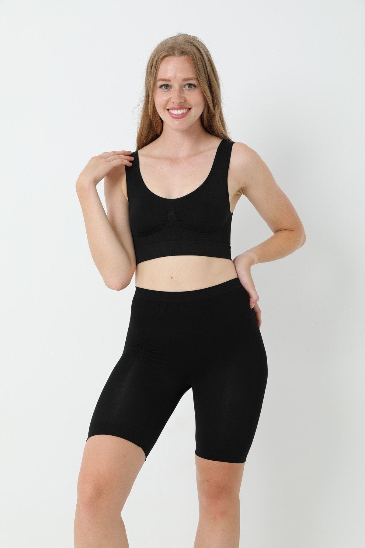 Dikişsiz Yüksek Bel Kadın Boxer FormActive 1410 - Siyah