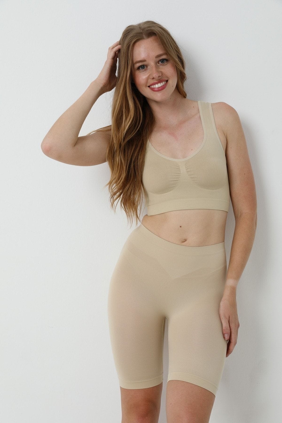 Dikişsiz Yüksek Bel Kadın Boxer FormActive 1410 - Ten