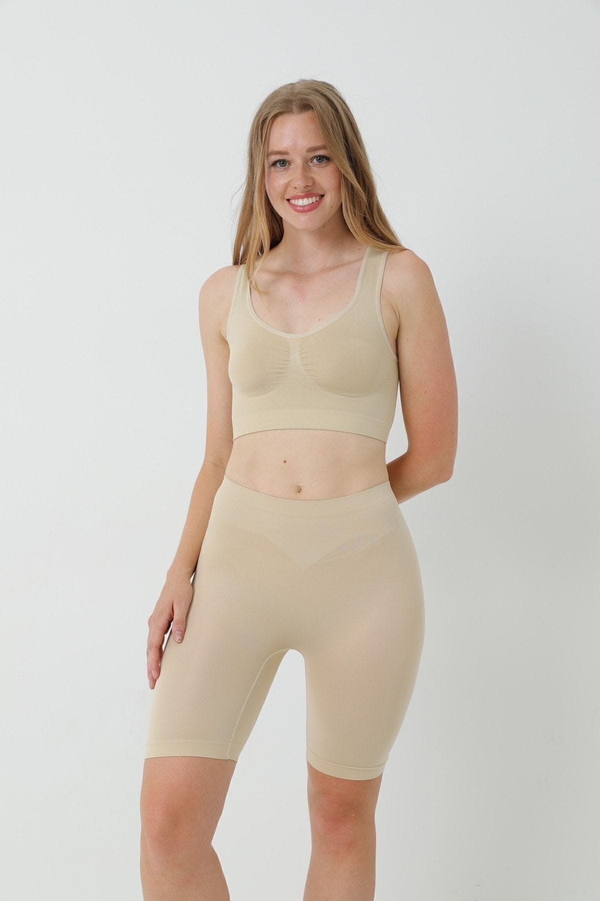 Dikişsiz Yüksek Bel Kadın Boxer FormActive 1410 - Ten