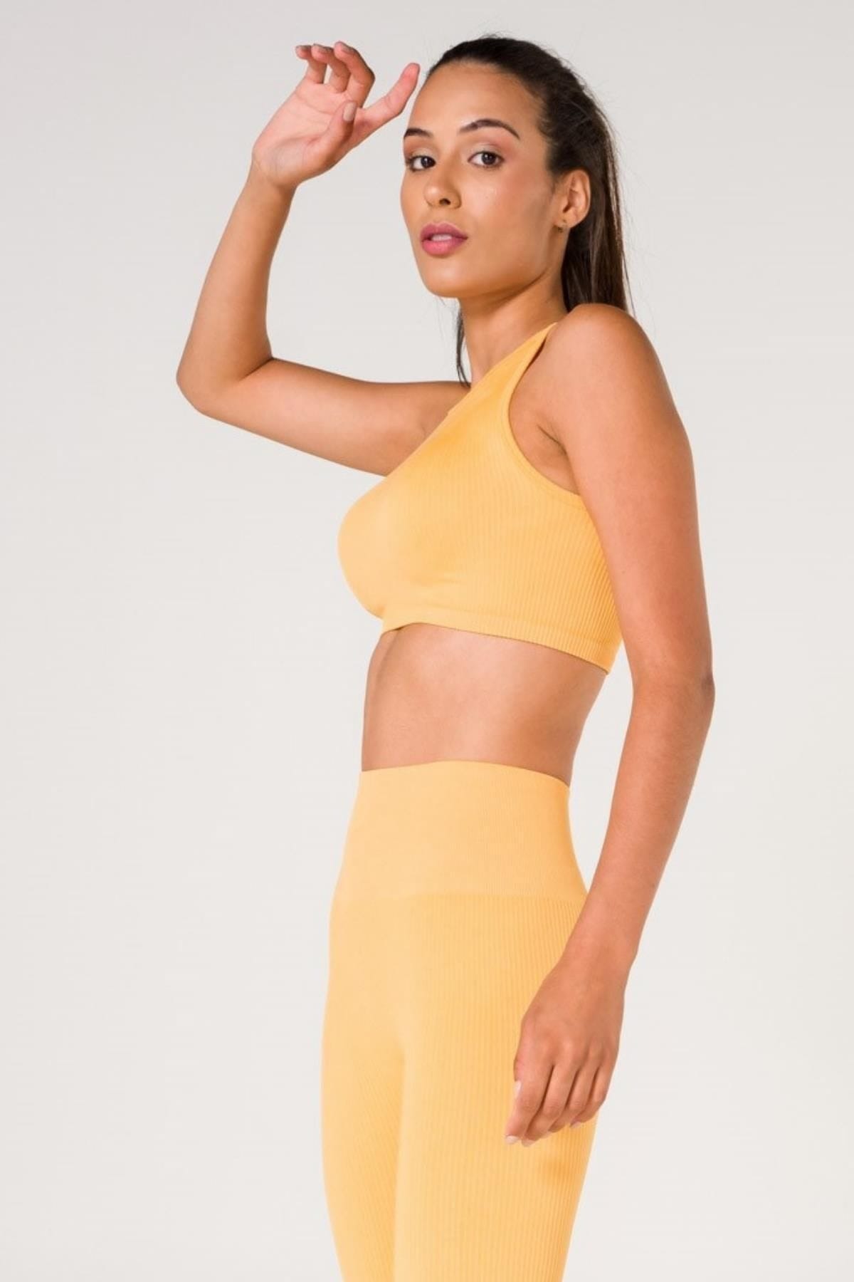 Kalın Askılı Dikişsiz Spor Sütyeni FormActive 1510 - Sarı