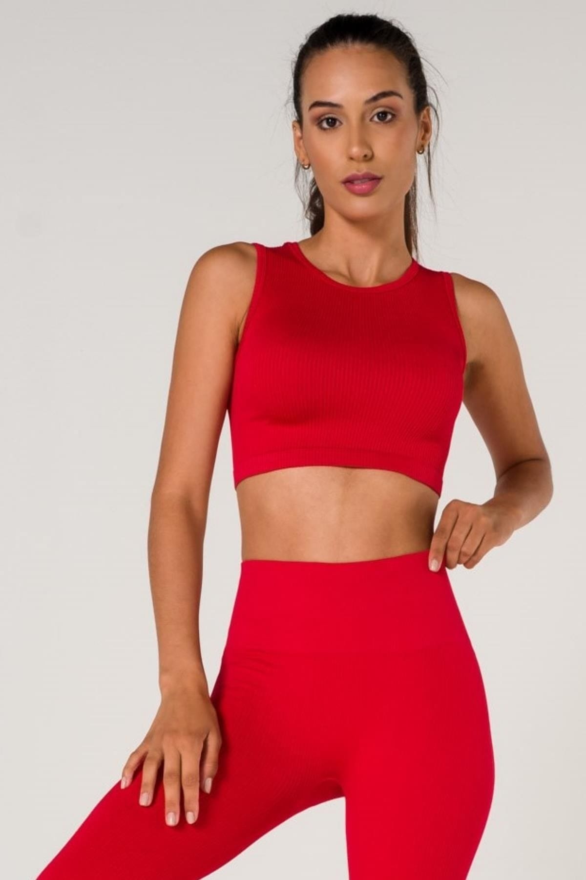 Dantel Detaylı Seamless Spor Sütyeni FormActive 1510 - Kırmızı