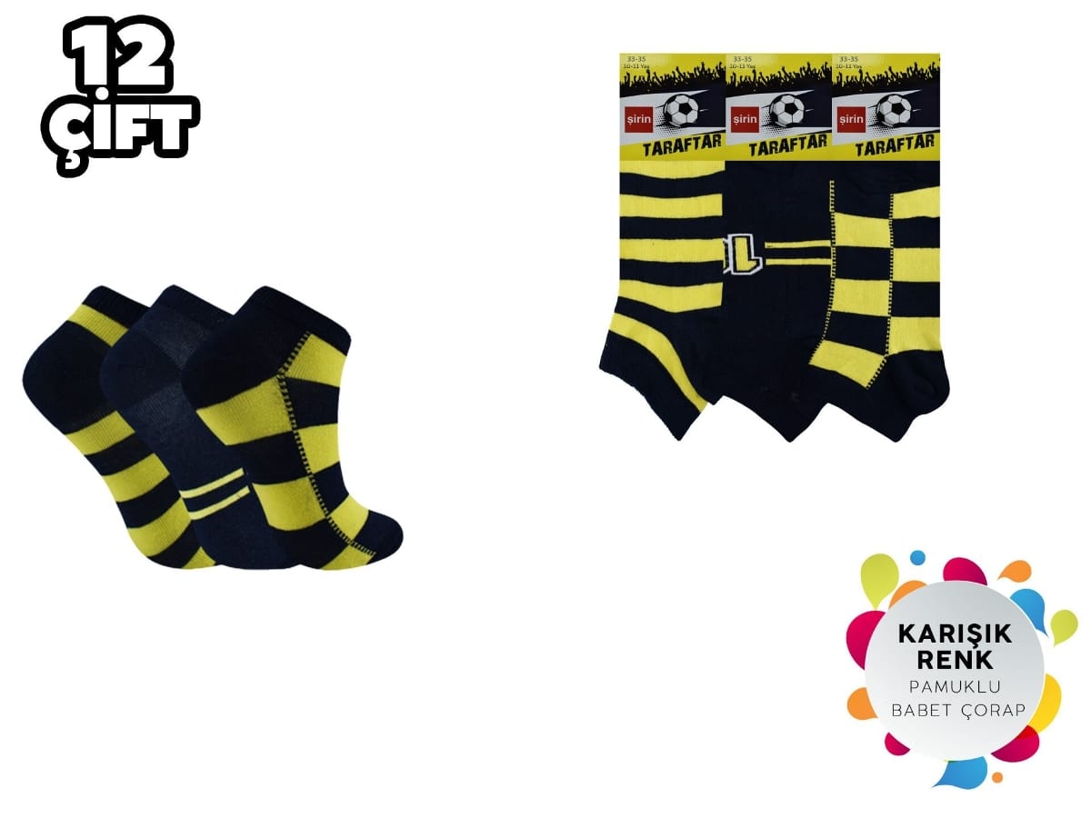 Manşetli Antialerjik Çocuk Patik Çorap Seti Şirin 004 - Asorti