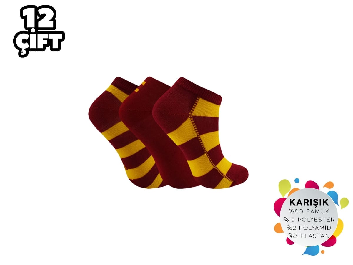 Anti-Alerjik Mor Patik Çorap 12'li Şirin 004 - Asorti