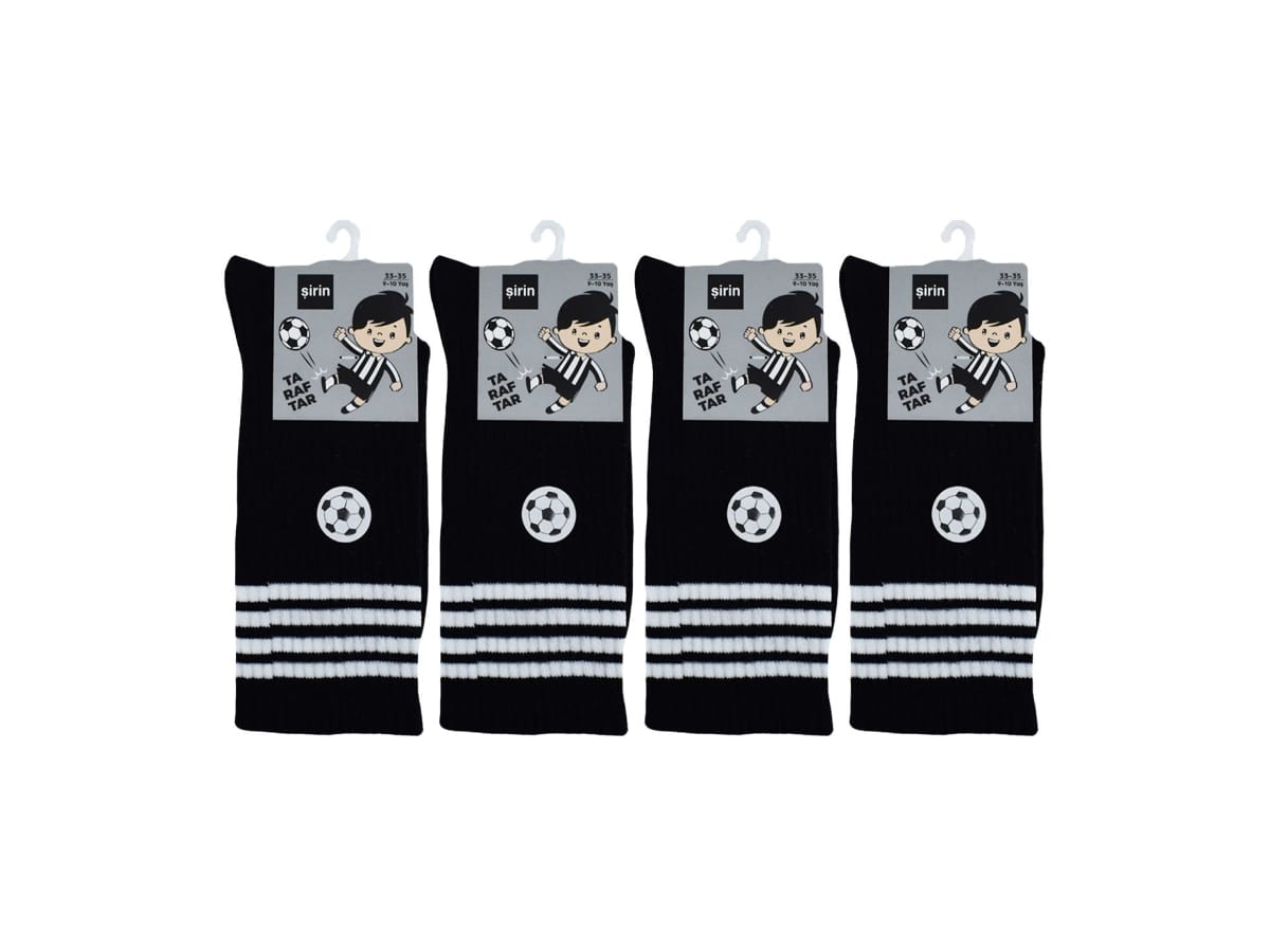 Mor Renkli Manşetli Çocuk Futbol Çorap 12'li Şirin 006 - Asorti