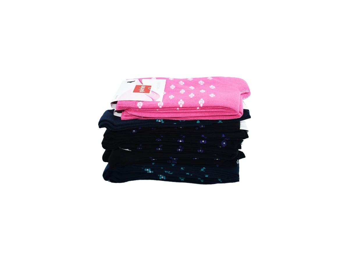 Düşük Denye Mor Desenli Kadın Külotlu Çorap Şirin 4000 - Asorti