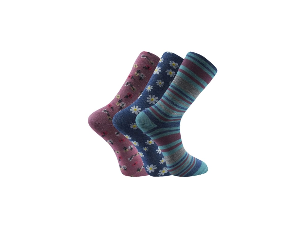 Karışık Desenli Kadın Penye Çorap 12'li Şirin 4000 - Asorti