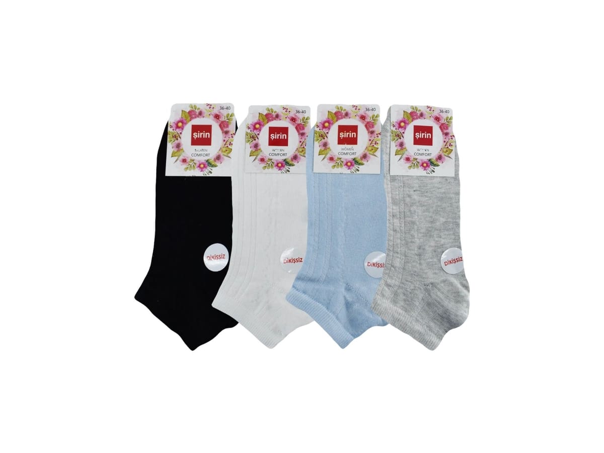 Şirin Dikişsiz Mor Bayan Patik Çorap Seti Şirin 4030 - Görsel 2