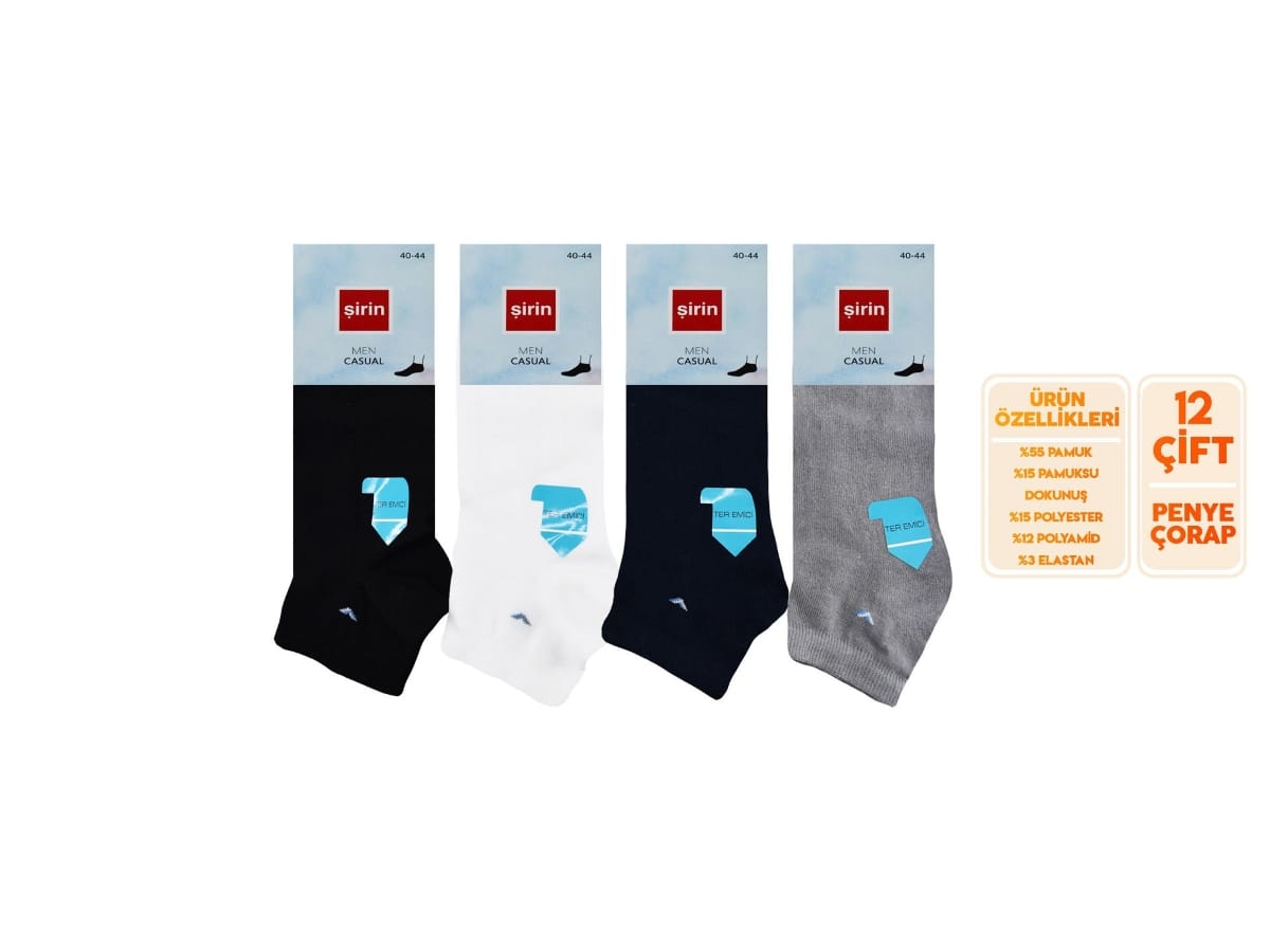Pamuklu Ter Emici Erkek Patik Çorap Şirin 7010 - Asorti