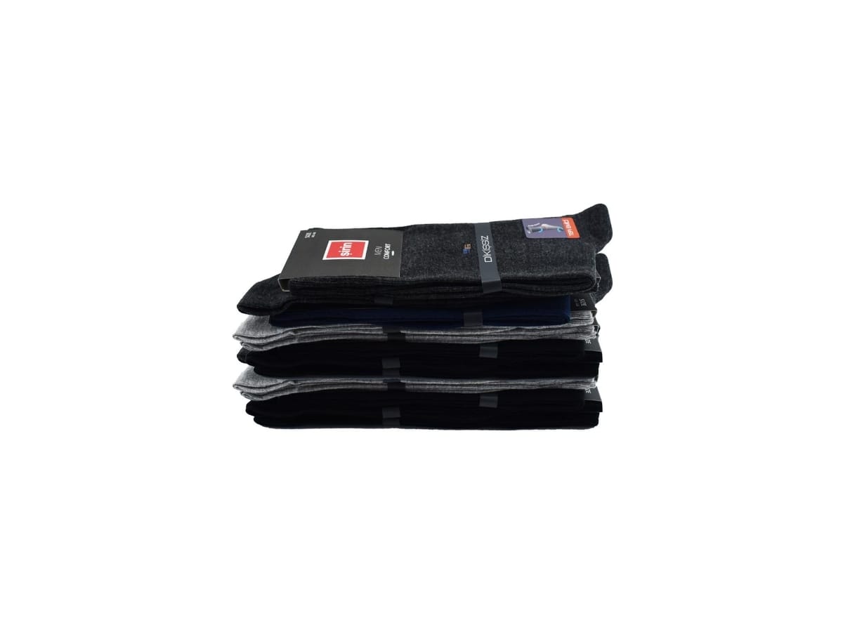 Dikişsiz Ter Emici Erkek Soket Çorap 12'li Şirin 7280 - Asorti