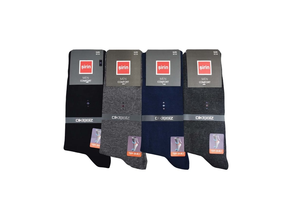 Pamuklu Ter Emici Dikişsiz Erkek Soket Çorap Seti Şirin 7280 - Asorti