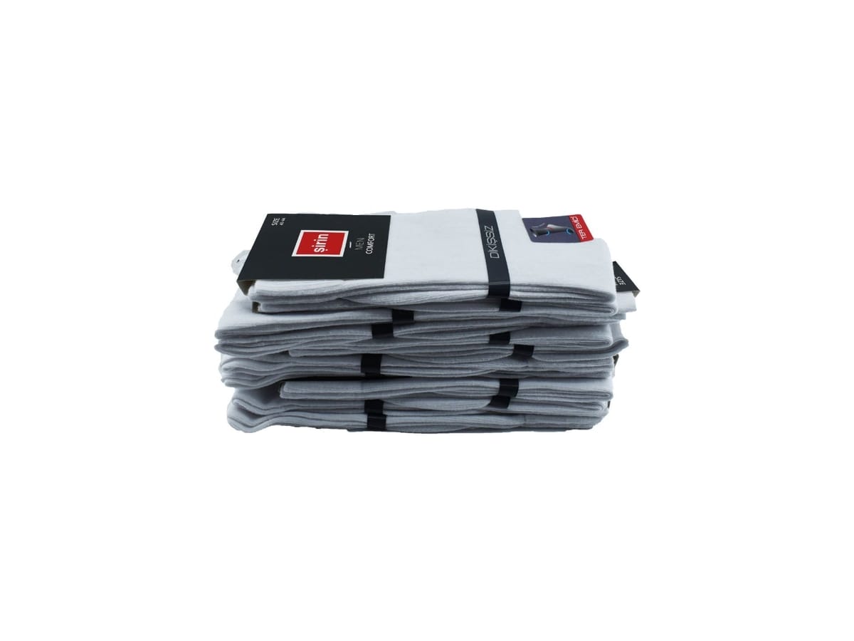 Dikişsiz Pamuklu Ter Emici Erkek Soket Çorap Şirin 7280 - Düz Beyaz