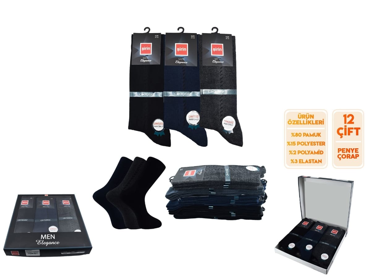 Dikişsiz Ter Emici Erkek Soket Çorap Şirin 7350 - Asorti