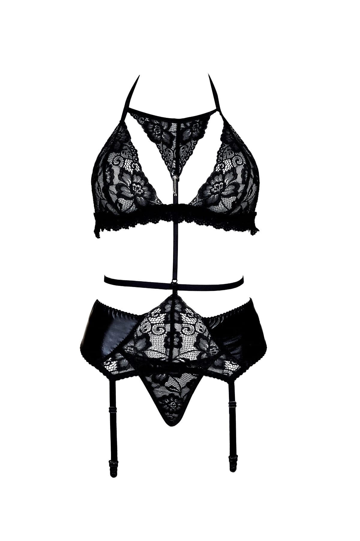 Dantel Detaylı Jartiyer Takım Loomerie 544 - Siyah