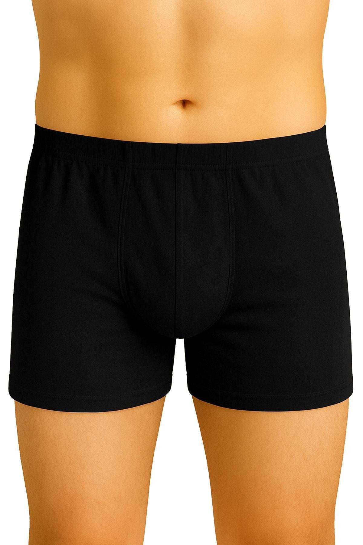 Modal Pamuklu Esnek Erkek Boxer Emay 6810 - Siyah