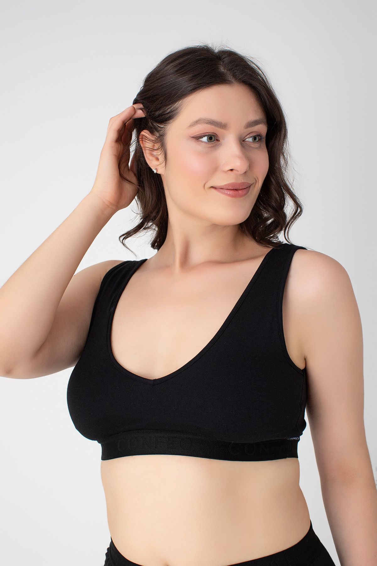 Siyah Kalın Askılı Modal Büstiyer Confeo 801 - Siyah