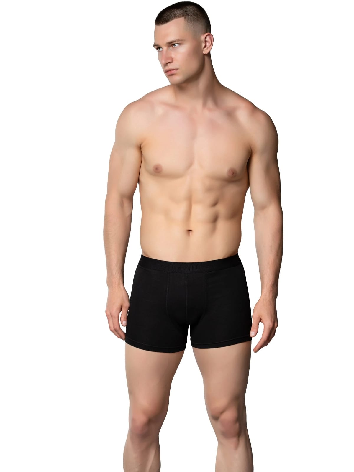 Siyah Pamuklu Likralı Erkek Boxer Gümüş 4018 - Siyah