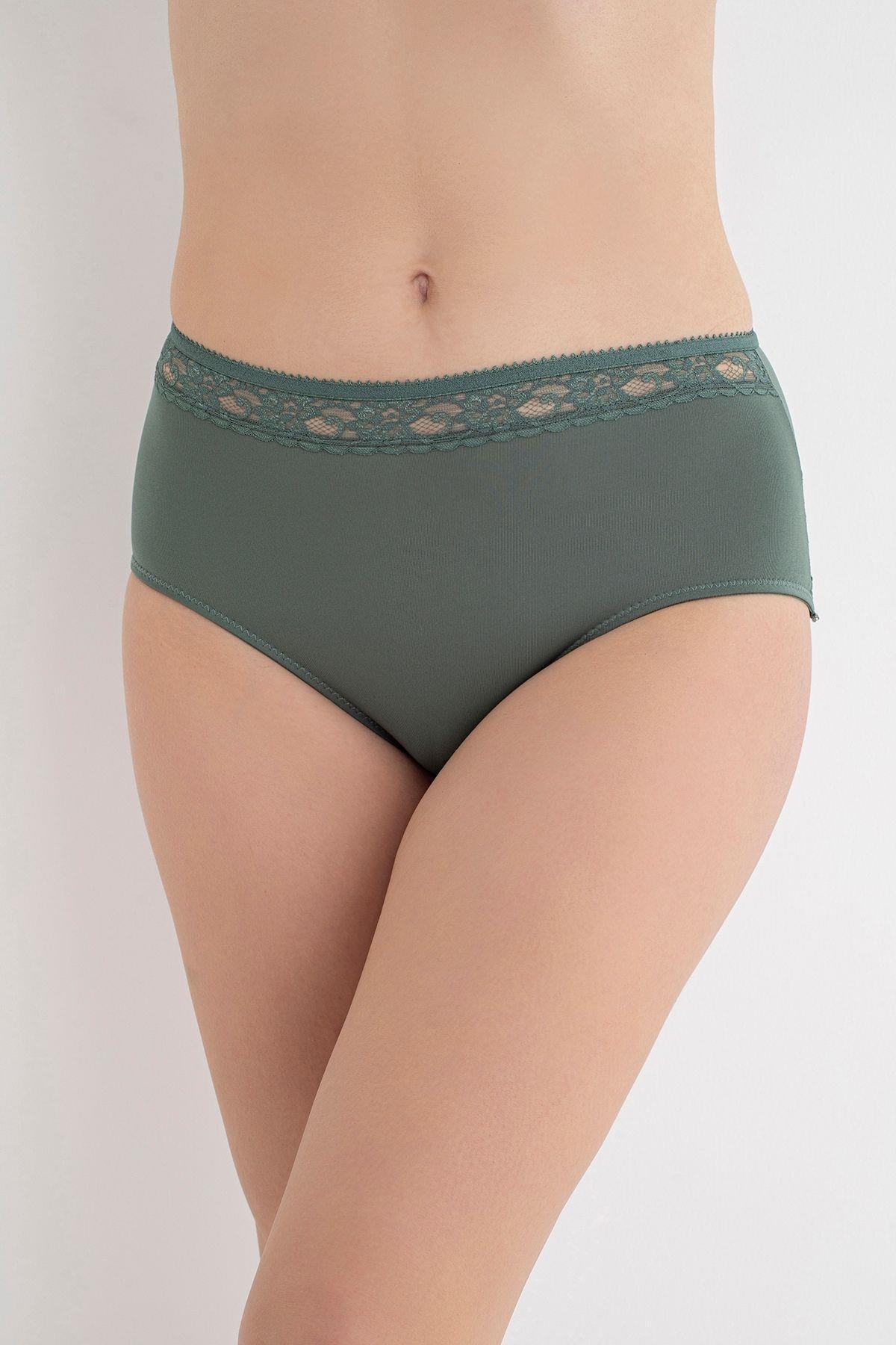 Dantelli Yüksek Bel Kadın Külot Lila G-Box 909 - Yeşil