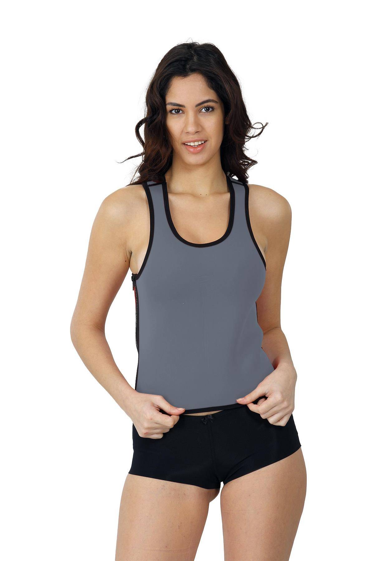 Yüksek Pamuk Oranı Nefes Alan Kadın Atlet Emay 9157 - Gri