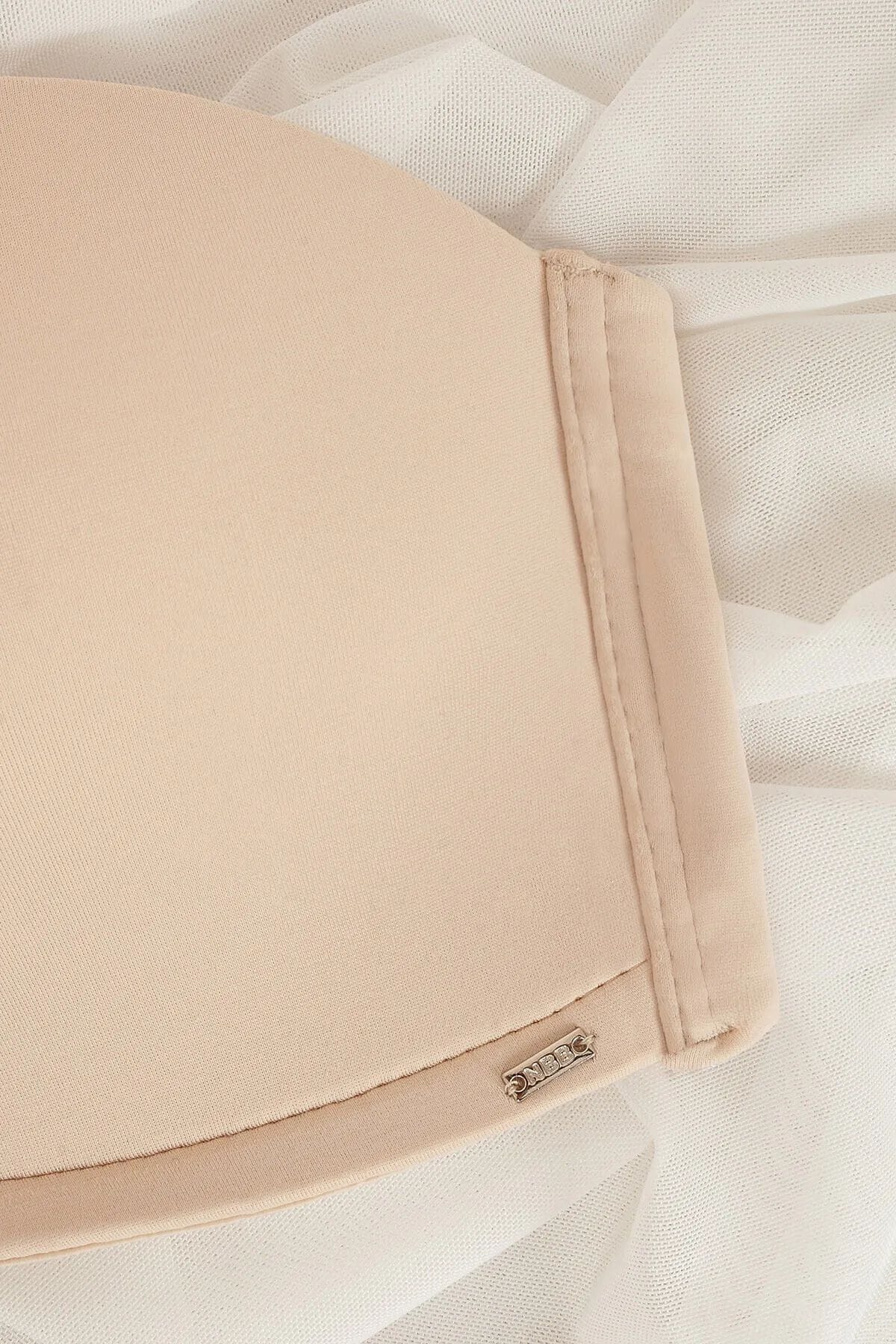 Dantel Detaylı Straplez Balensiz Sütyen NBB 30025 - Vizon