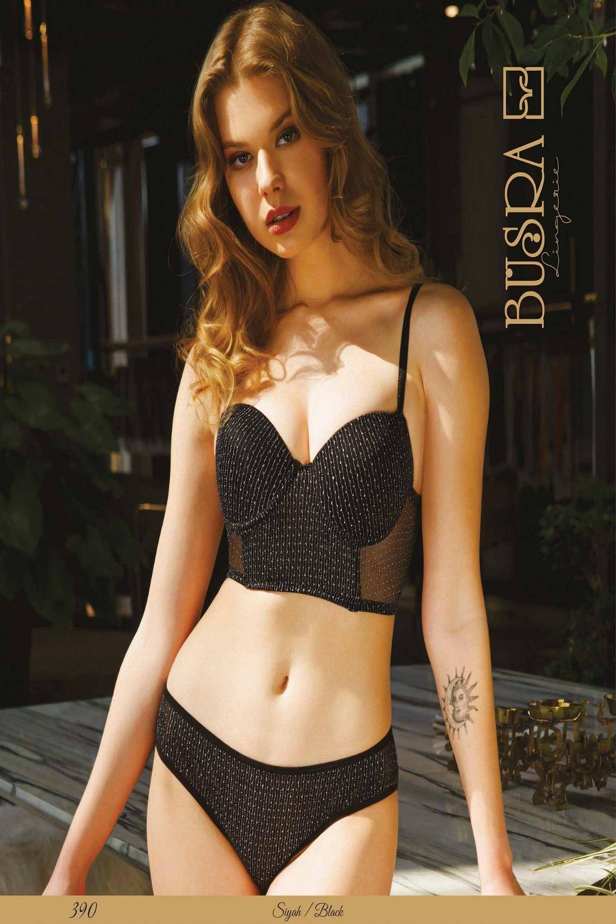 Büşra Yanları Transparan Balenli Destekli Sütyen Takım Büşra 390 - Görsel 2