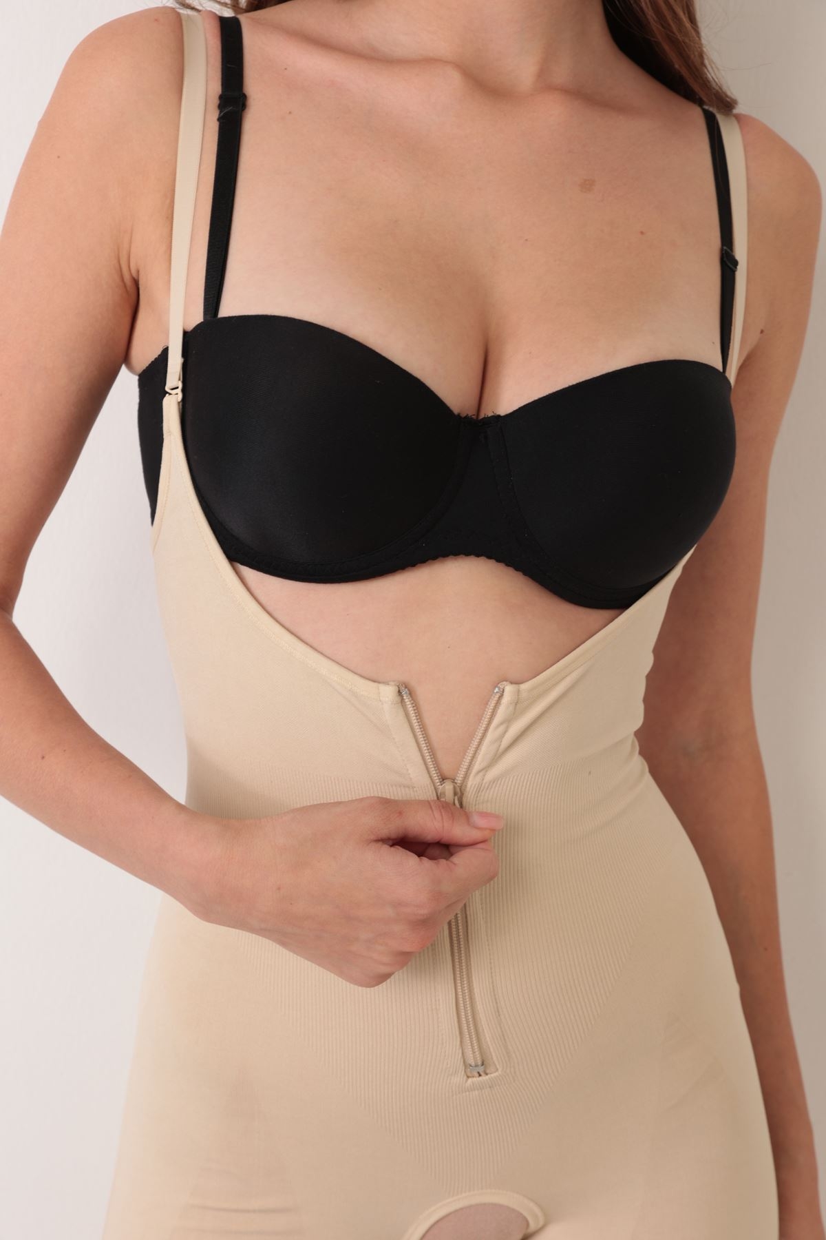 Tam Boy Fermuarlı Korse Yüksek Bel Sistina 753 - Ten