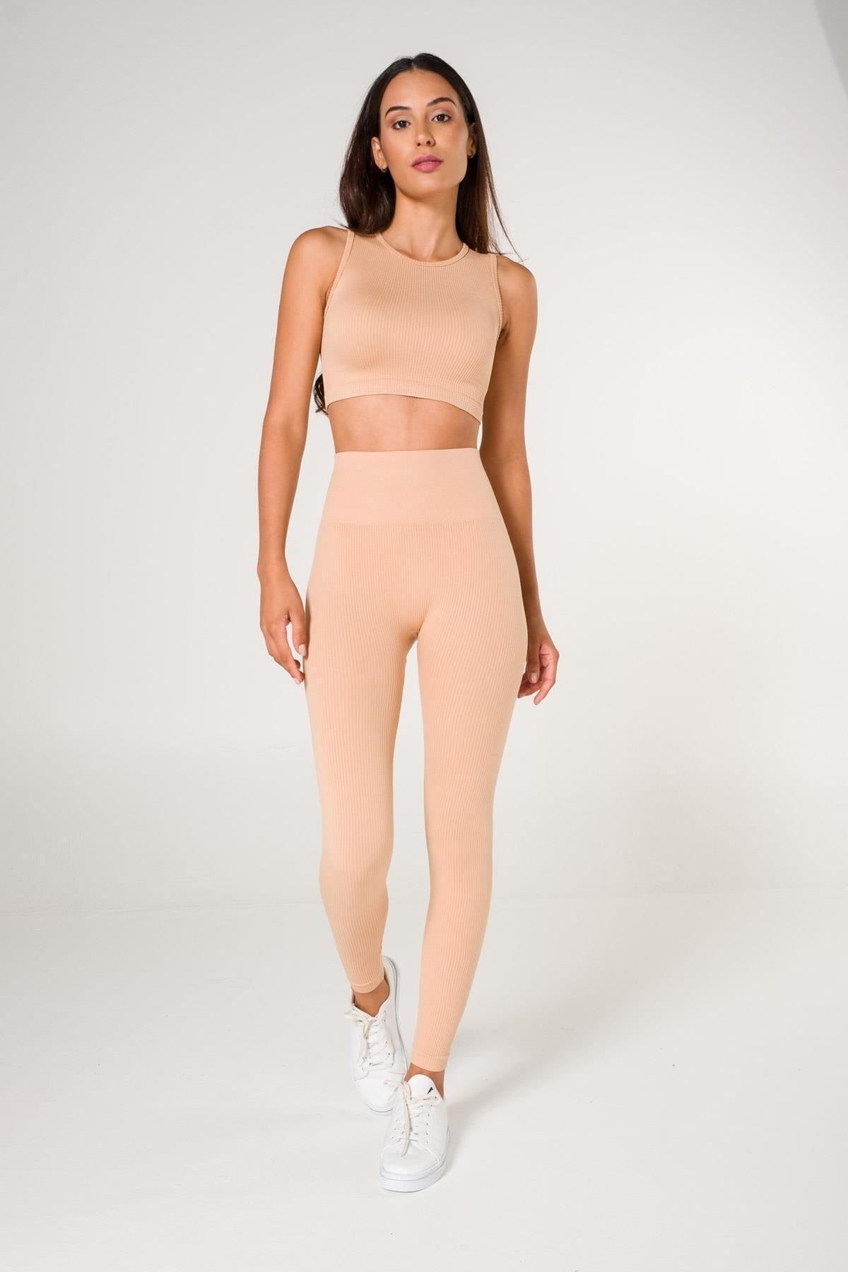 Dikişsiz Yüksek Bel Toparlayıcı Tayt FormActive 1550 - Ten