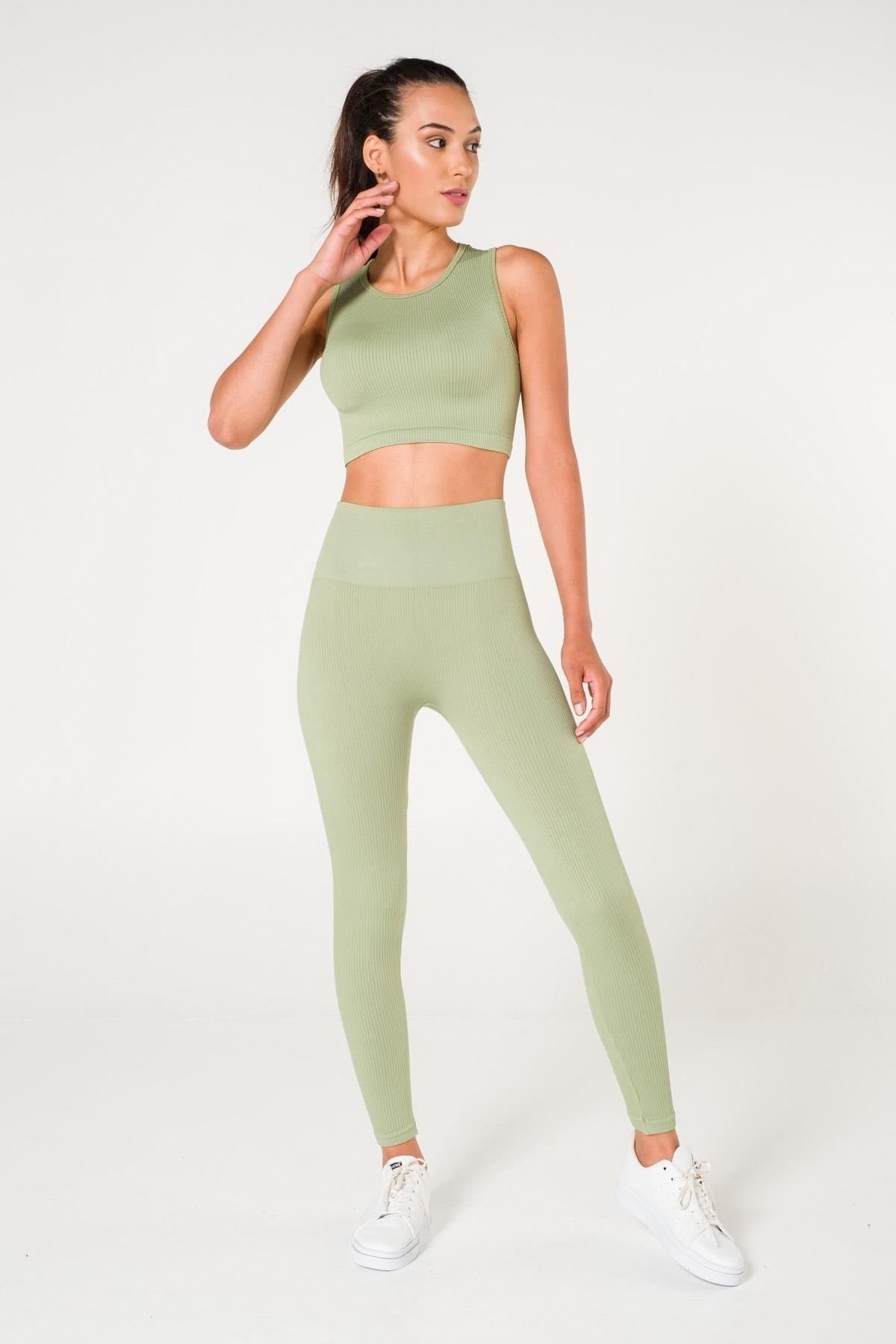 Dikişsiz Yüksek Bel Toparlayıcı Tayt FormActive 1550 - Yeşil