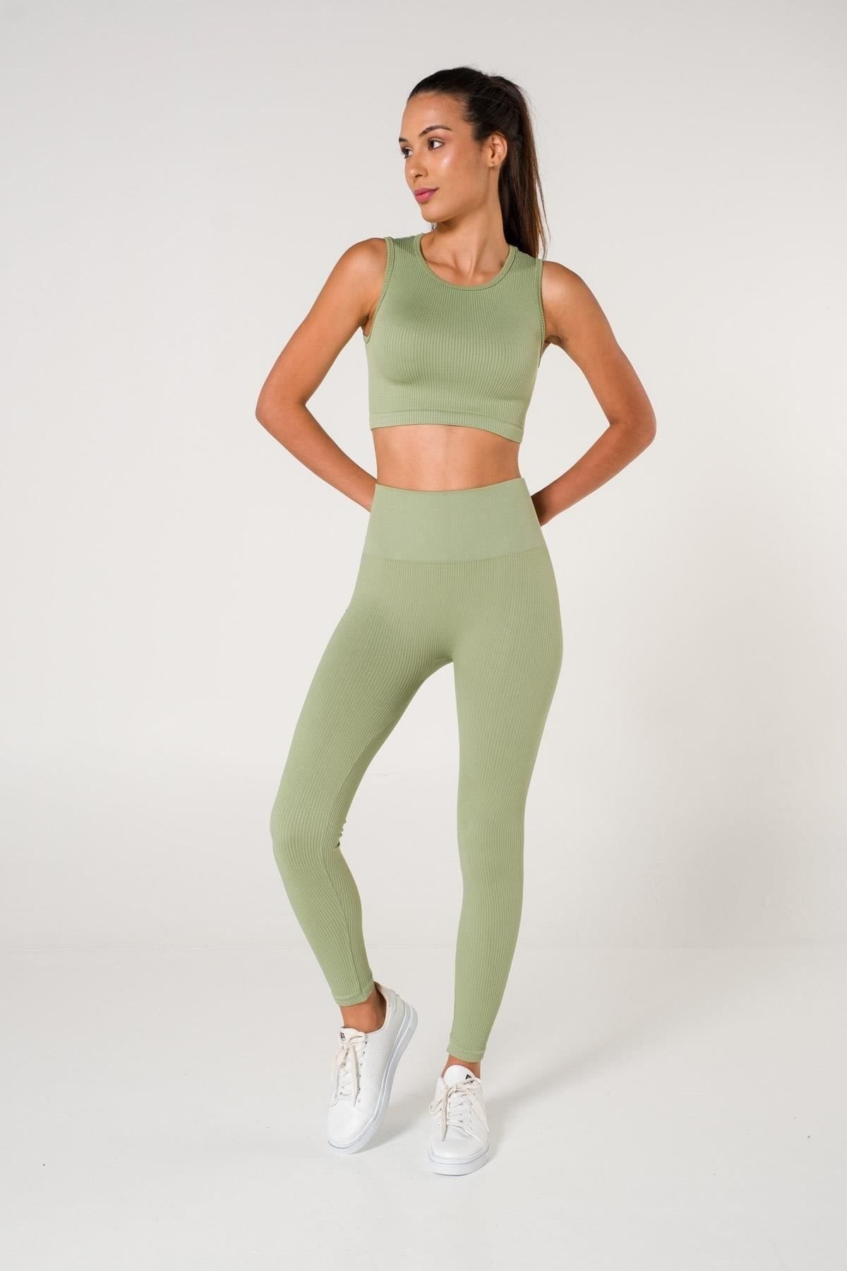 Dikişsiz Yüksek Bel Toparlayıcı Tayt FormActive 1550 - Yeşil
