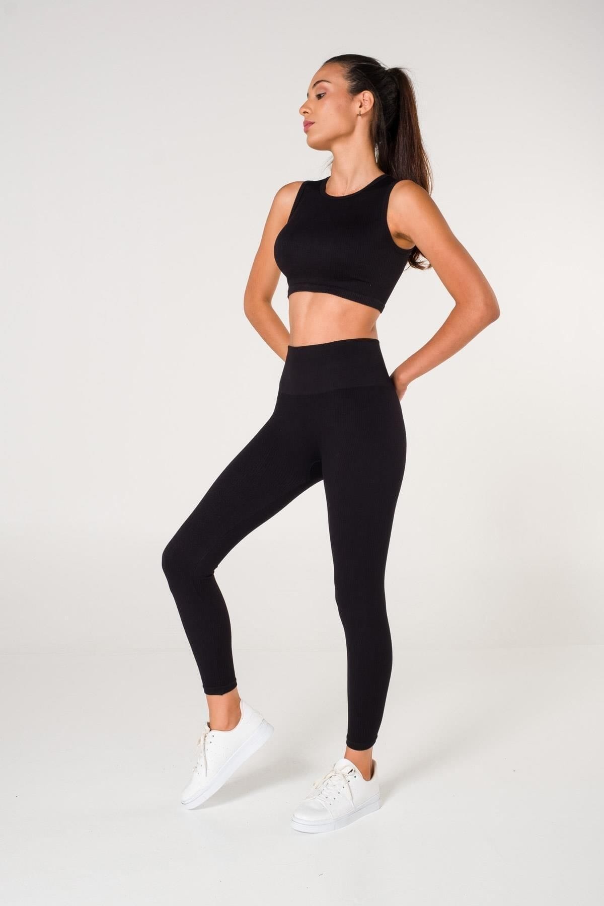 Dikişsiz Yüksek Bel Toparlayıcı Tayt FormActive 1550 - Siyah