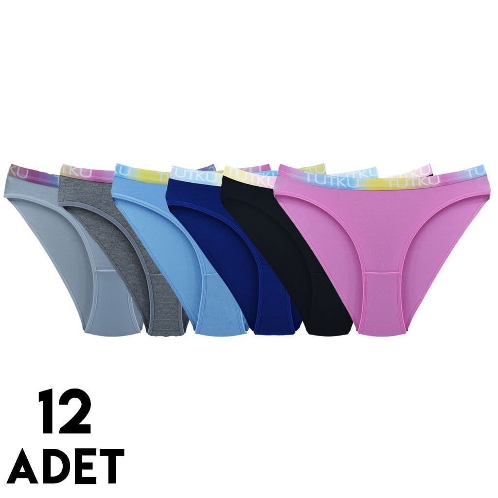 Yüksek Bel Destekli Bikini Külot Mor Tutku 0579 - Karışık Renk