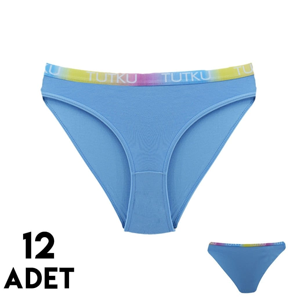 Yüksek Bel Destekli Bikini Külot Mor Tutku 0579 - Karışık Renk