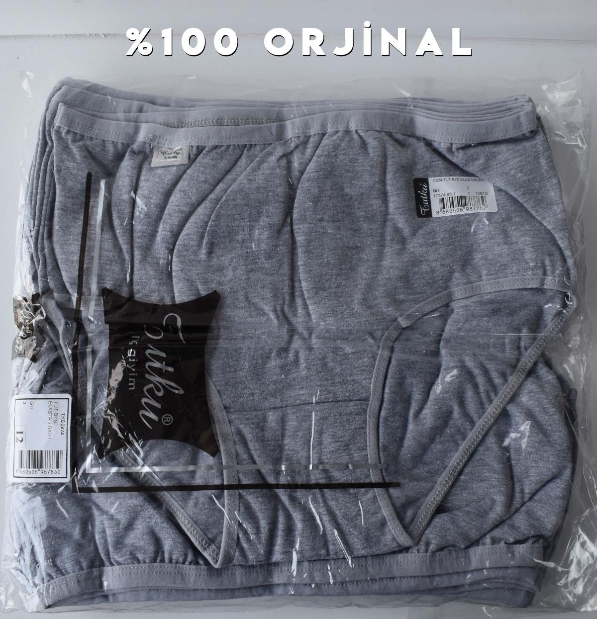 Yüksek Bel Destekli Bato Külot 12'li Tutku 0925 - Gri