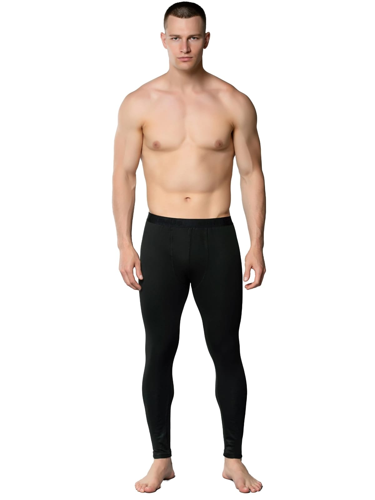 Uzun Erkek Tayt Termal Alt Gümüş 4055 - Siyah