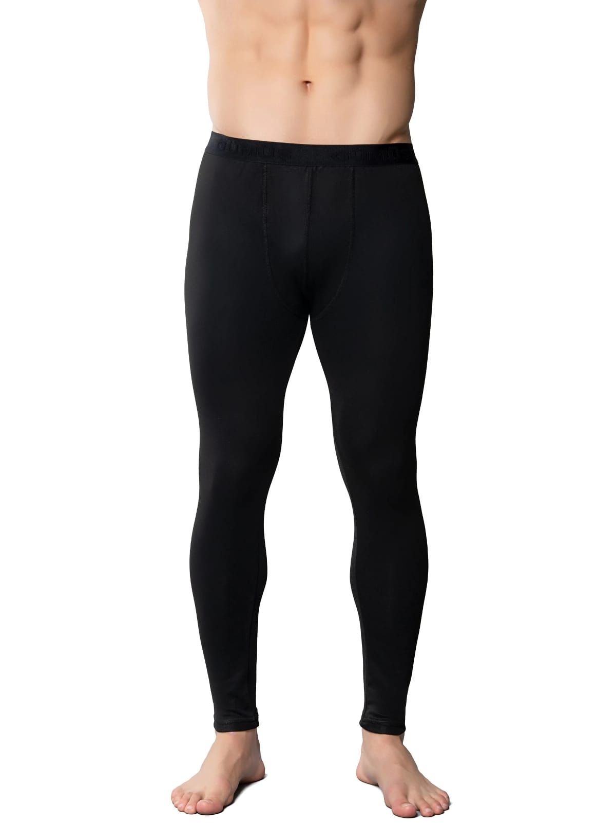 Uzun Erkek Tayt Termal Alt Gümüş 4055 - Siyah