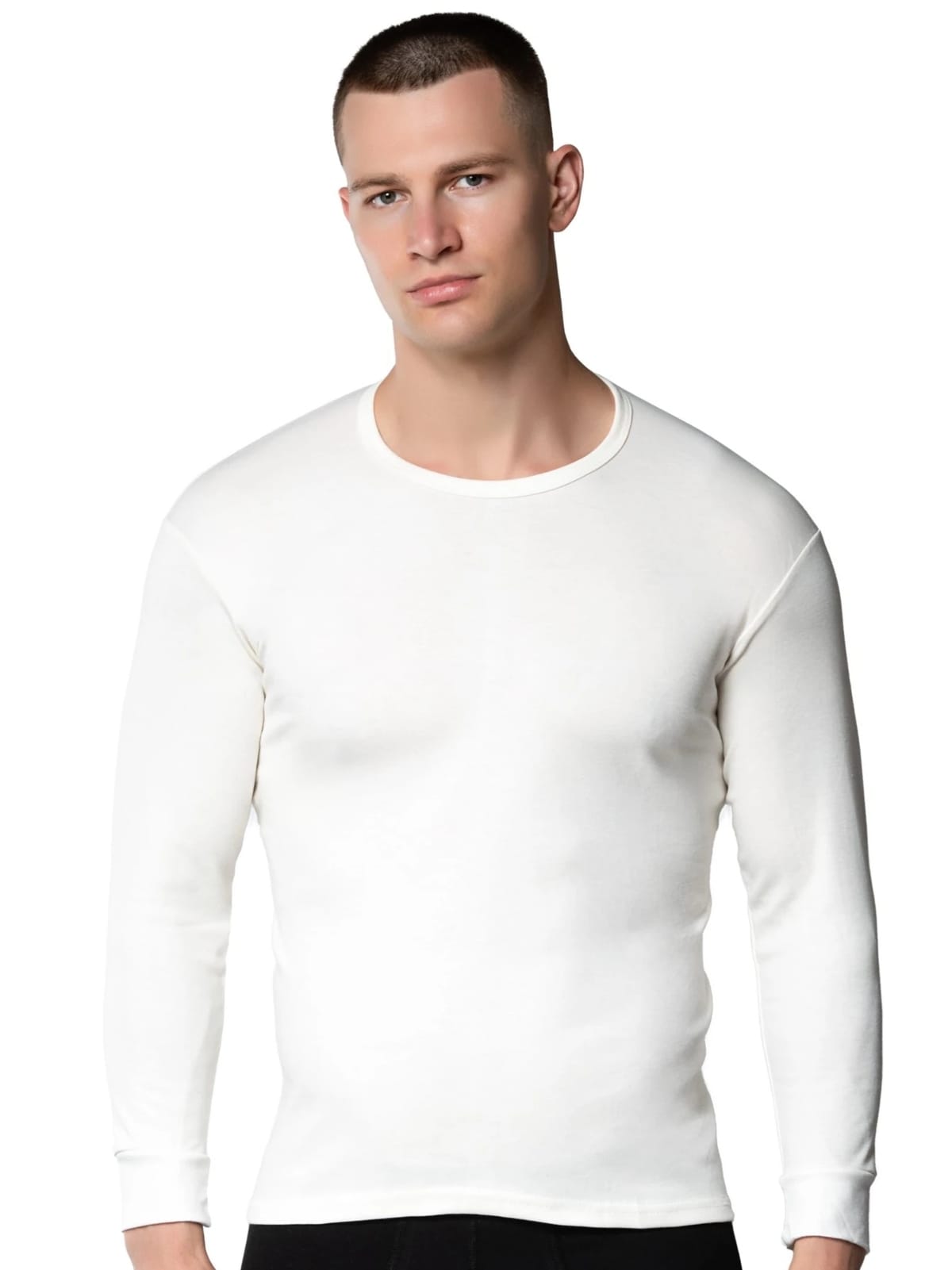 Uzun Kollu İnterlok Erkek Krem Fanila Gümüş 4016 - Krem